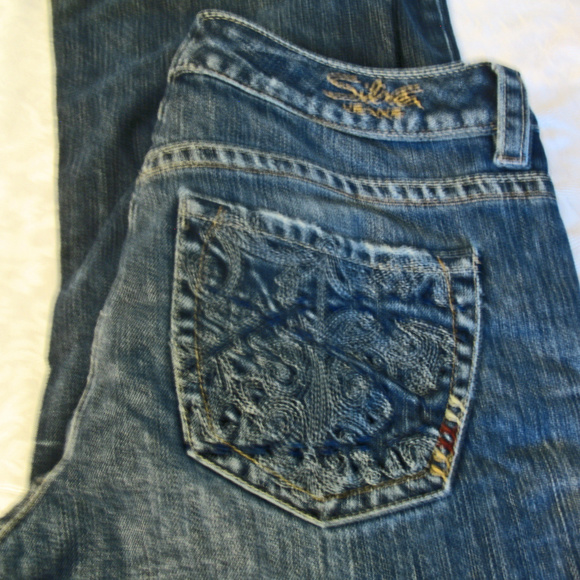 silver distressed jeans